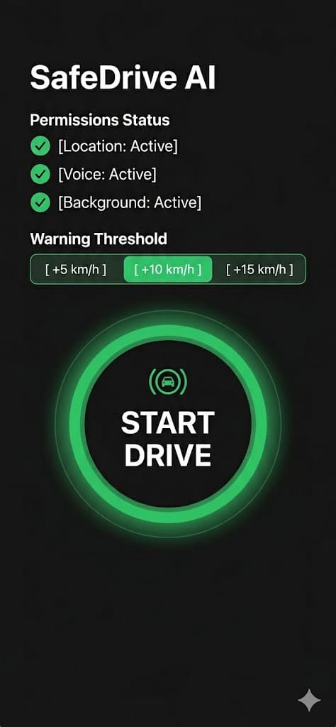 SafeDrive AI speed monitoring app banner